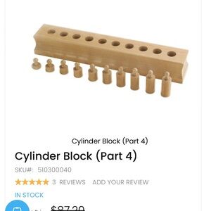 Montessori cylinder block learning toy